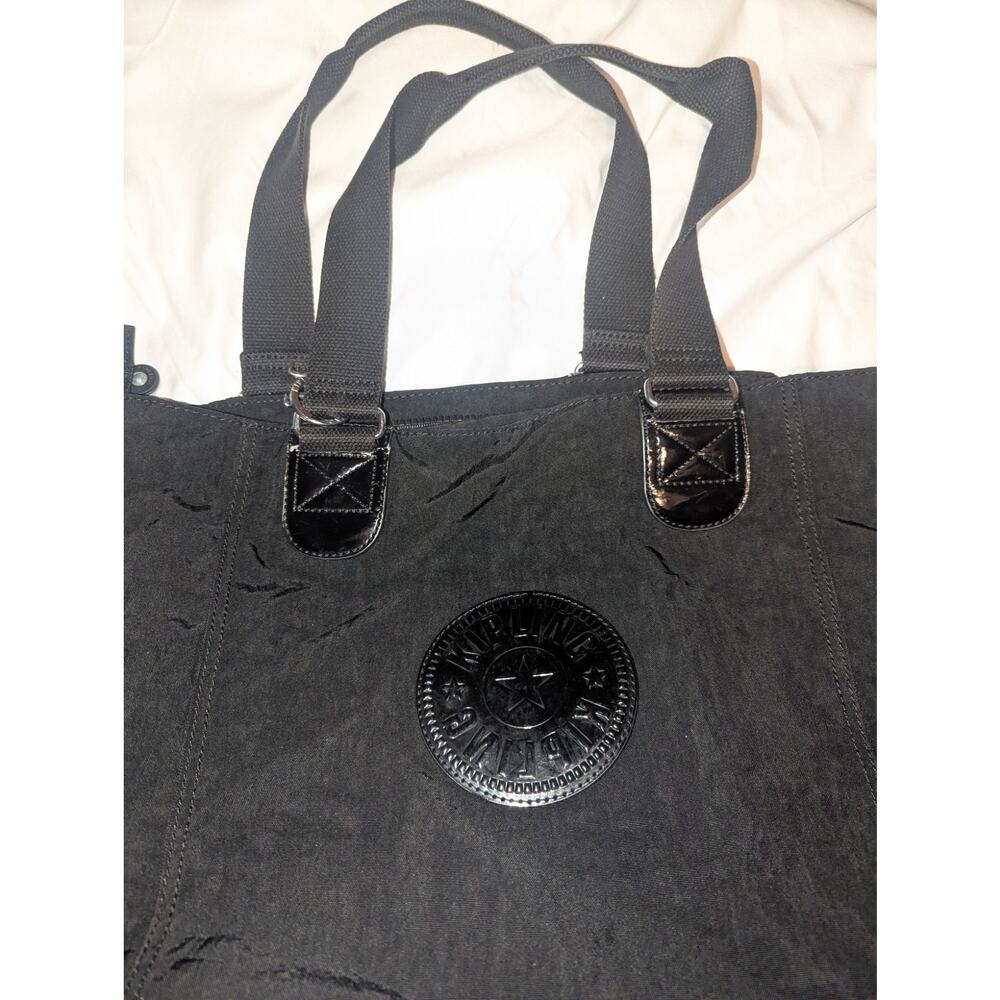 Kipling Black Tote Bag Purse 18" x 12" - Picture 2 of 9